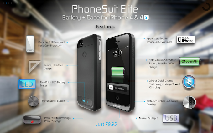 PhoneSuit Elite iPhone 4/S Battery Case.